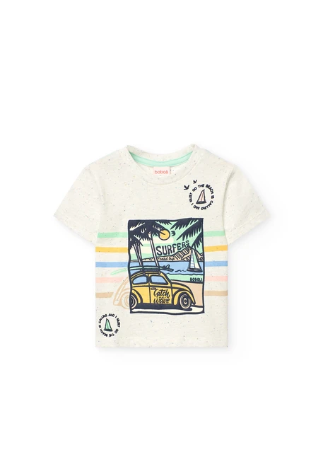 Maglietta a maglia per neonato in bianco