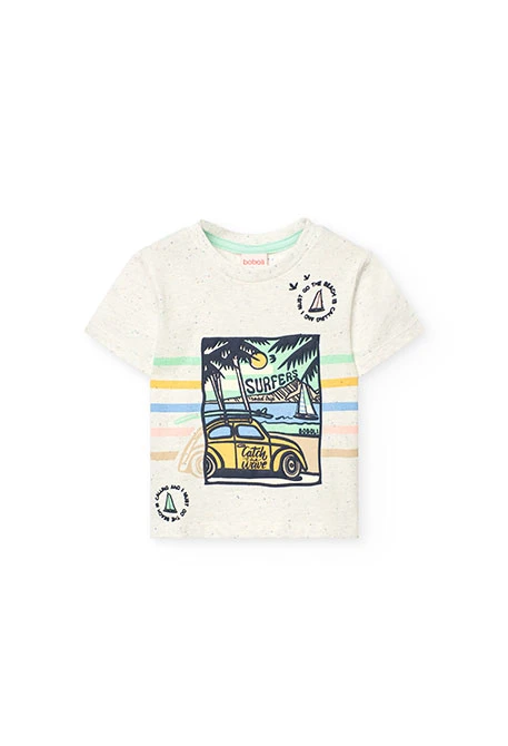 T-shirt en tricot pour bébé garçon en blanc