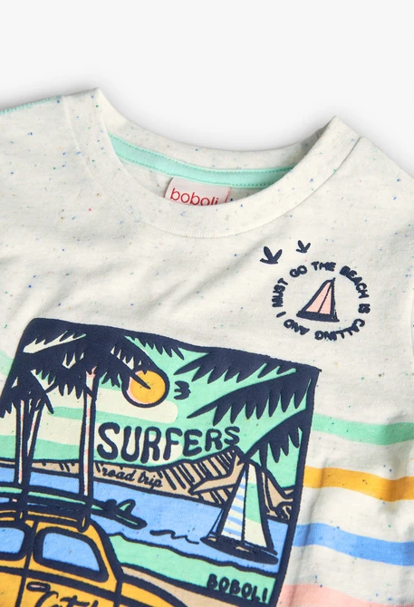 Camisola de malha para bebé menino em branco