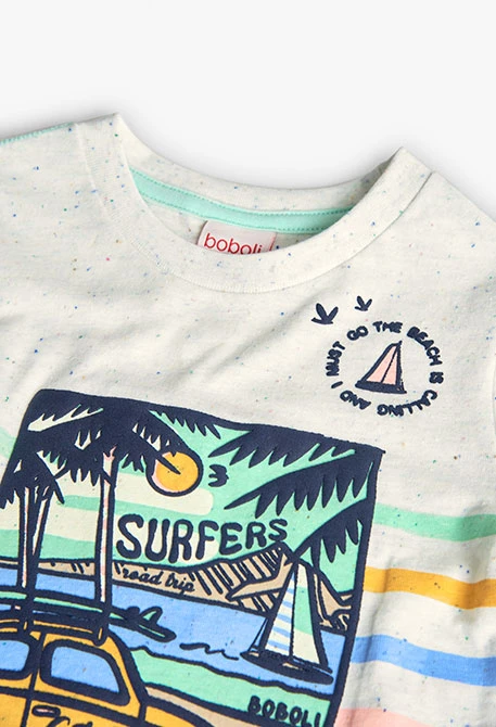 T-shirt en tricot pour bébé garçon en blanc