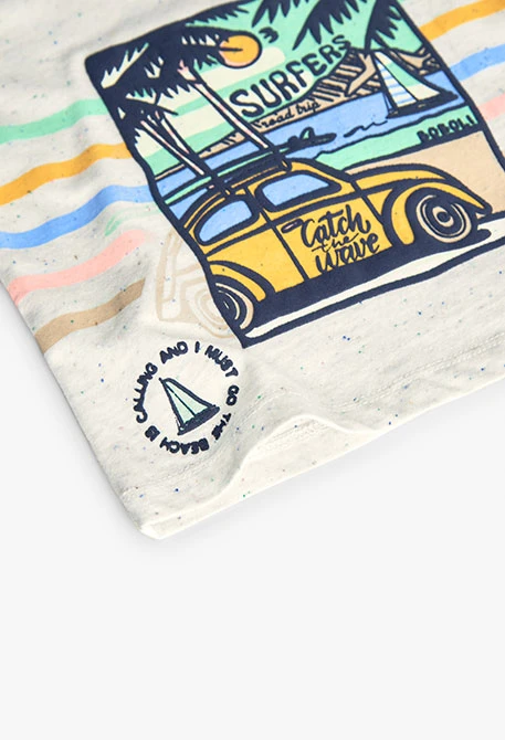 Camiseta de punto para bebé niño en blanco