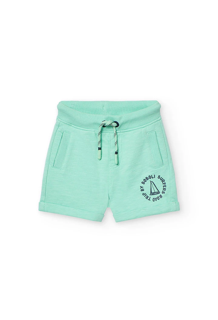 Bermuda a maglia per bambino in colore verde