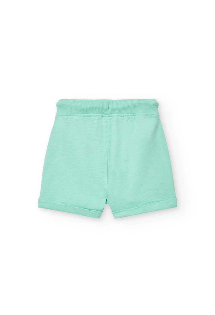 Bermuda a maglia per bambino in colore verde