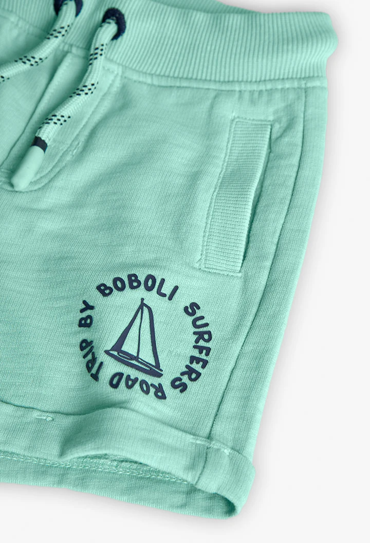 Bermuda a maglia per bambino in colore verde