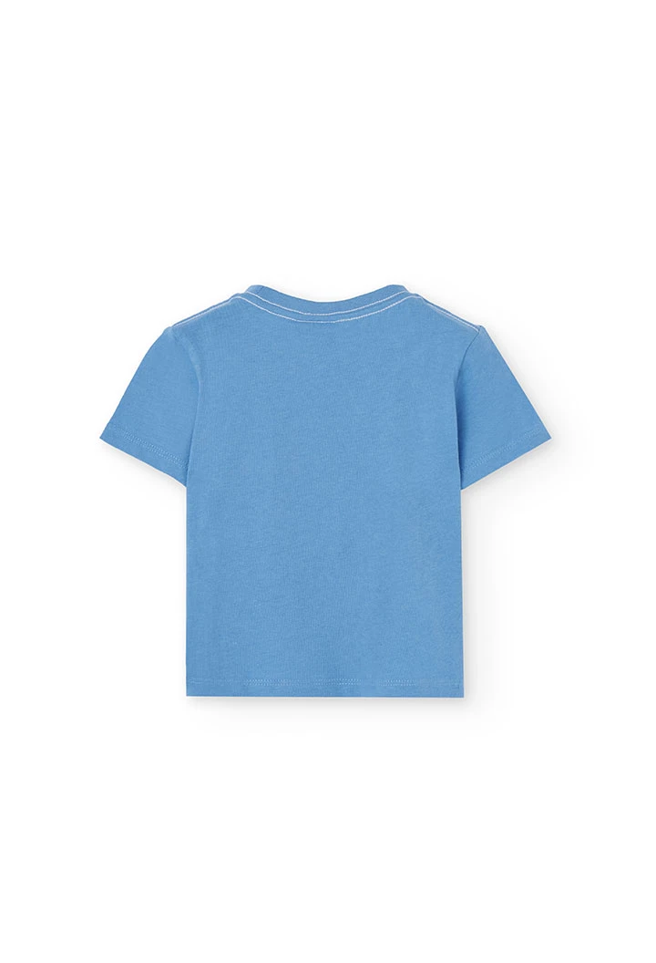 T-shirt in maglia per bambino in colore azzurro.