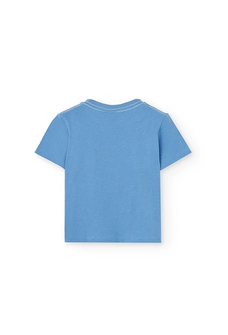 Strick-T-Shirt für Babyjungen in Hellblau