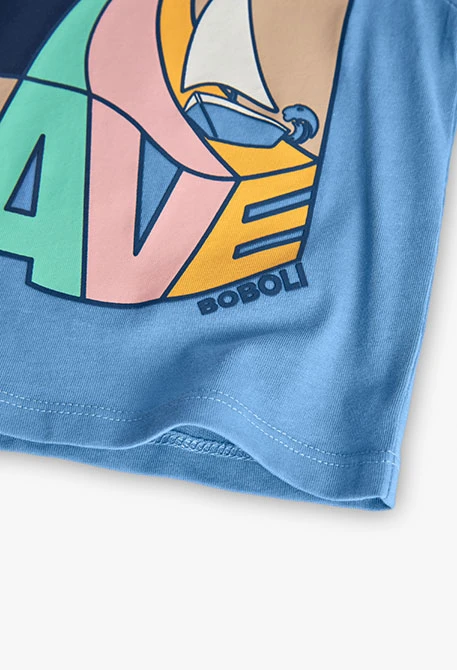 Strick-T-Shirt für Babyjungen in Hellblau