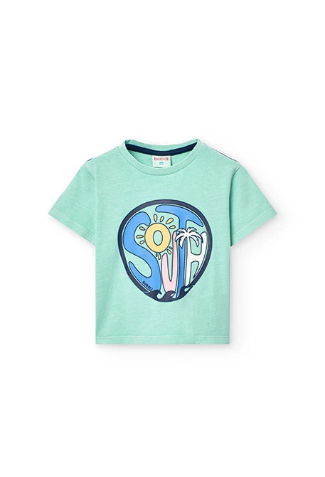 Maglietta a maglia per neonato in verde