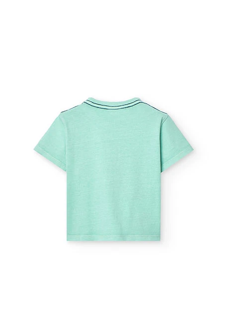 Knitted t-shirt for baby boy in green