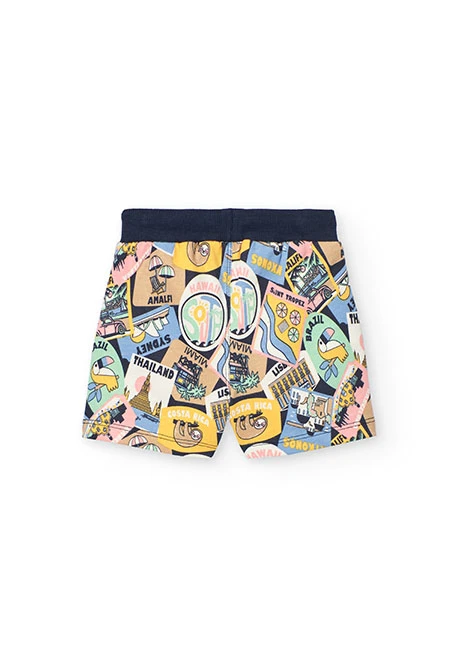Bermudas de felpa para bebé menino com estampado