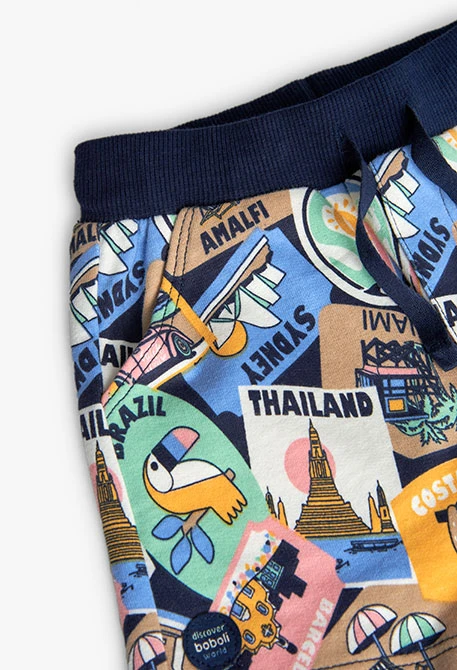 Bermudas de felpa para bebé menino com estampado