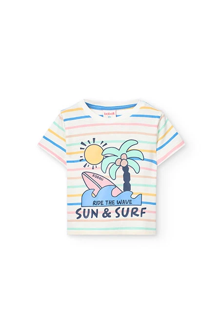 Conjunto de camiseta y pantalón corto de punto para bebé niño en multicolor