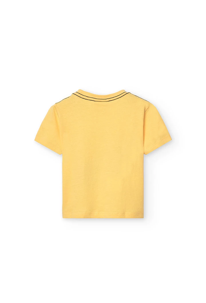 Baby-Jungen-Strick-T-Shirt in Gelb mit Tukan-Print