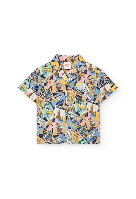 Camisa de popelina para bebé menina com estampado