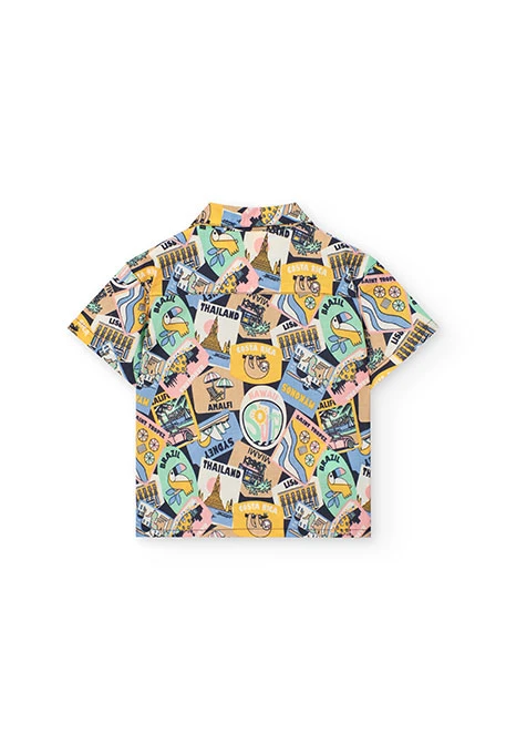 Camisa de popelina para bebé menina com estampado