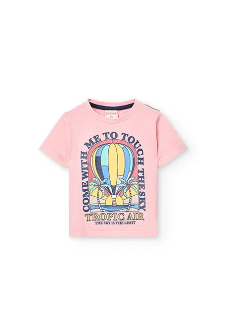 Baby boy knitted T-shirt in pink
