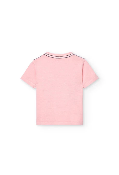 Baby boy knitted T-shirt in pink