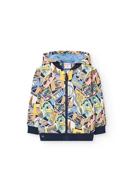 Veste en molleton pour bébé garçon avec imprimé.