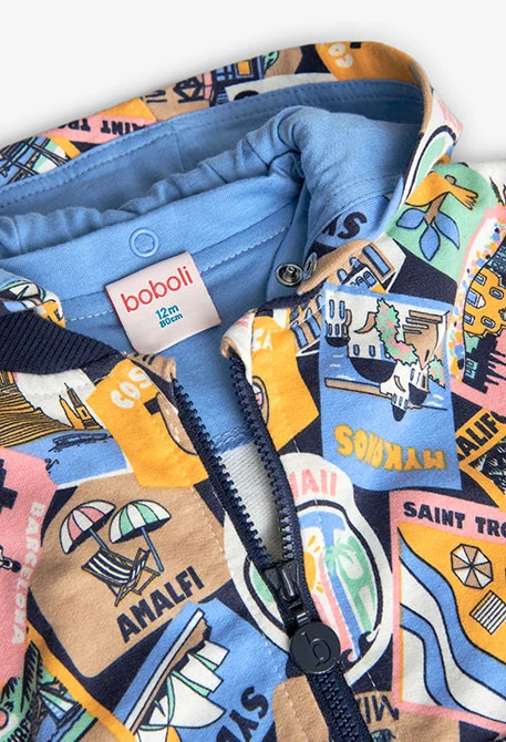 Casaco de pelúcia para bebé menino com estampado