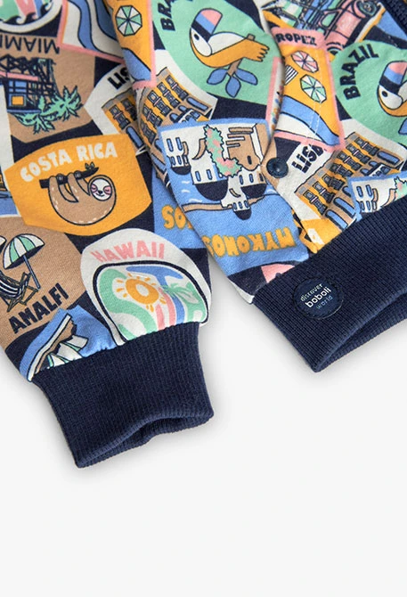 Casaco de pelúcia para bebé menino com estampado