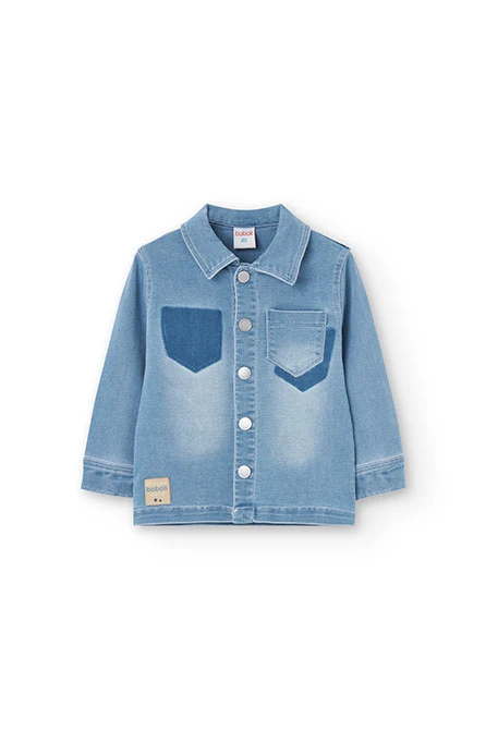 Strick-Denimhemd für Babys in der Farbe BLEACH
