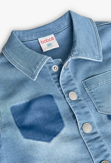 Strick-Denimhemd für Babys in der Farbe BLEACH