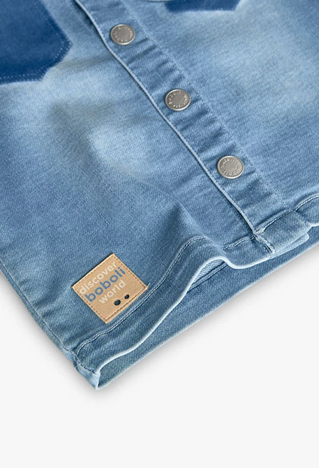 Strick-Denimhemd für Babys in der Farbe BLEACH