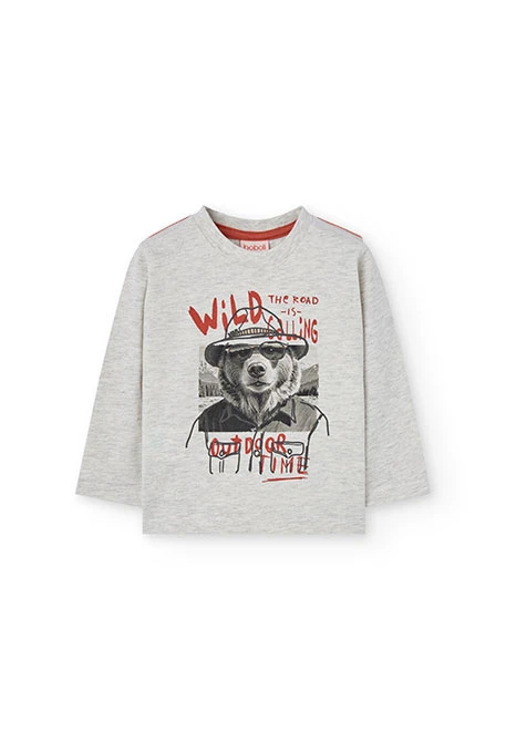 Camiseta niño de punto blanco