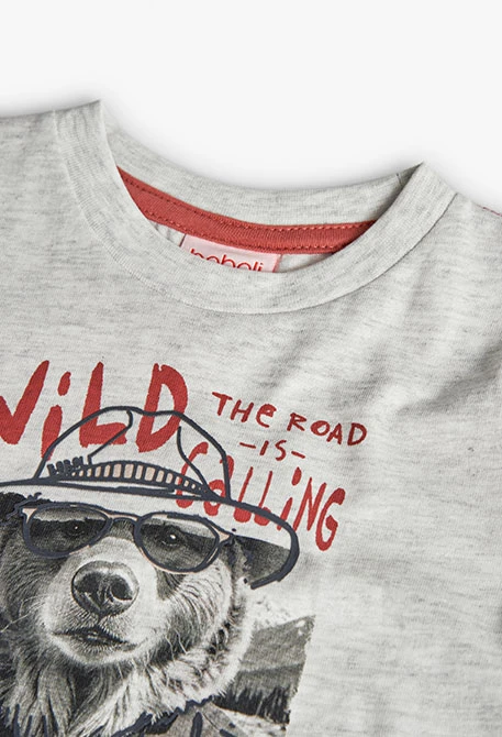 T-shirt de menino de malha branca