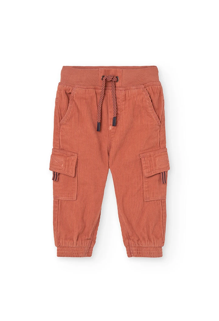 Cargo-Hose für Jungen aus orangefarbenem Strick