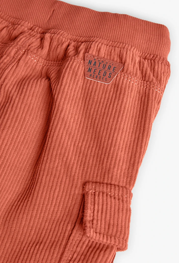 Pantaloni cargo bambino maglia arancione