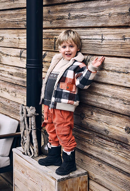 Pantaloni cargo bambino maglia arancione