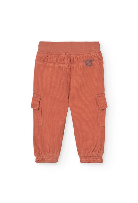 Orange knit cargo trousers for boy