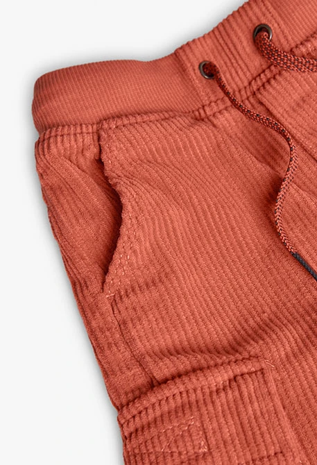 Orange knit cargo trousers for boy