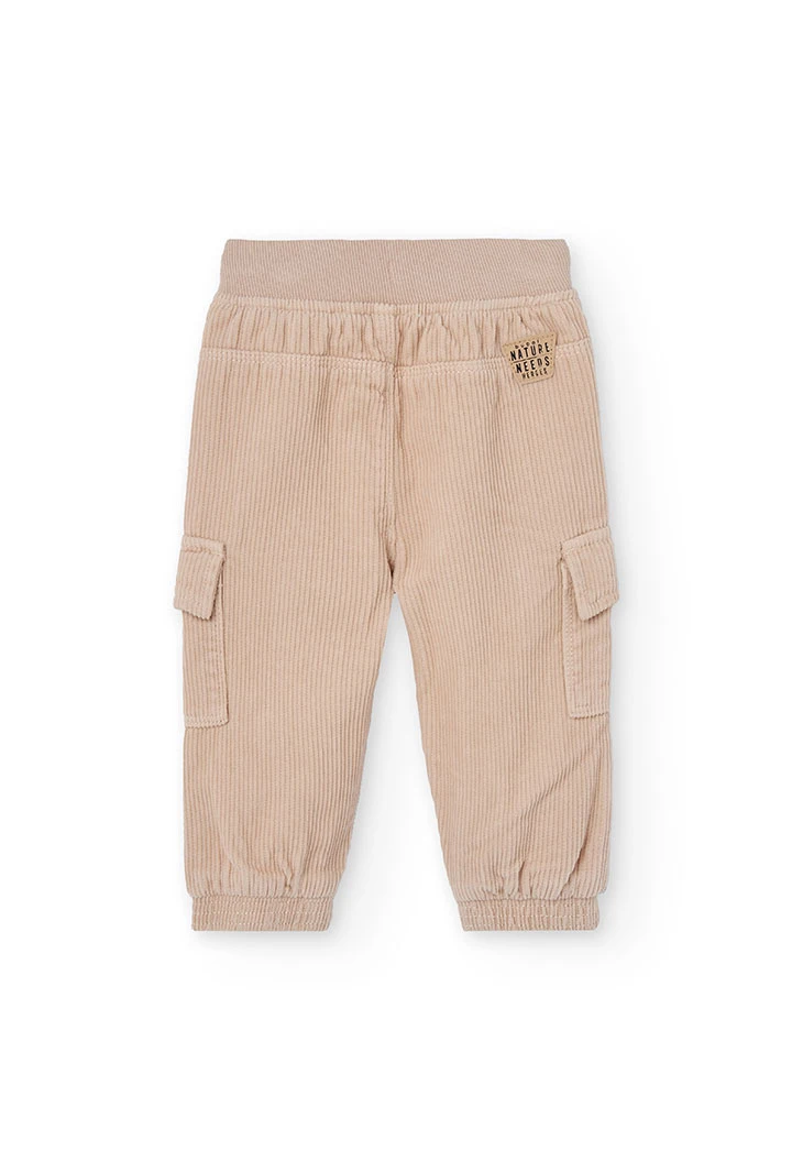 Pantalón cargo niño pana beige