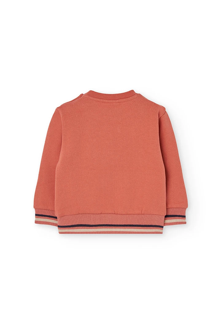Orange fleece sweatshirt for boy
