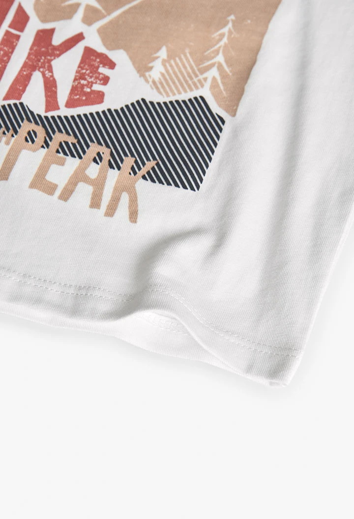 T-shirt garçon en maille blanche