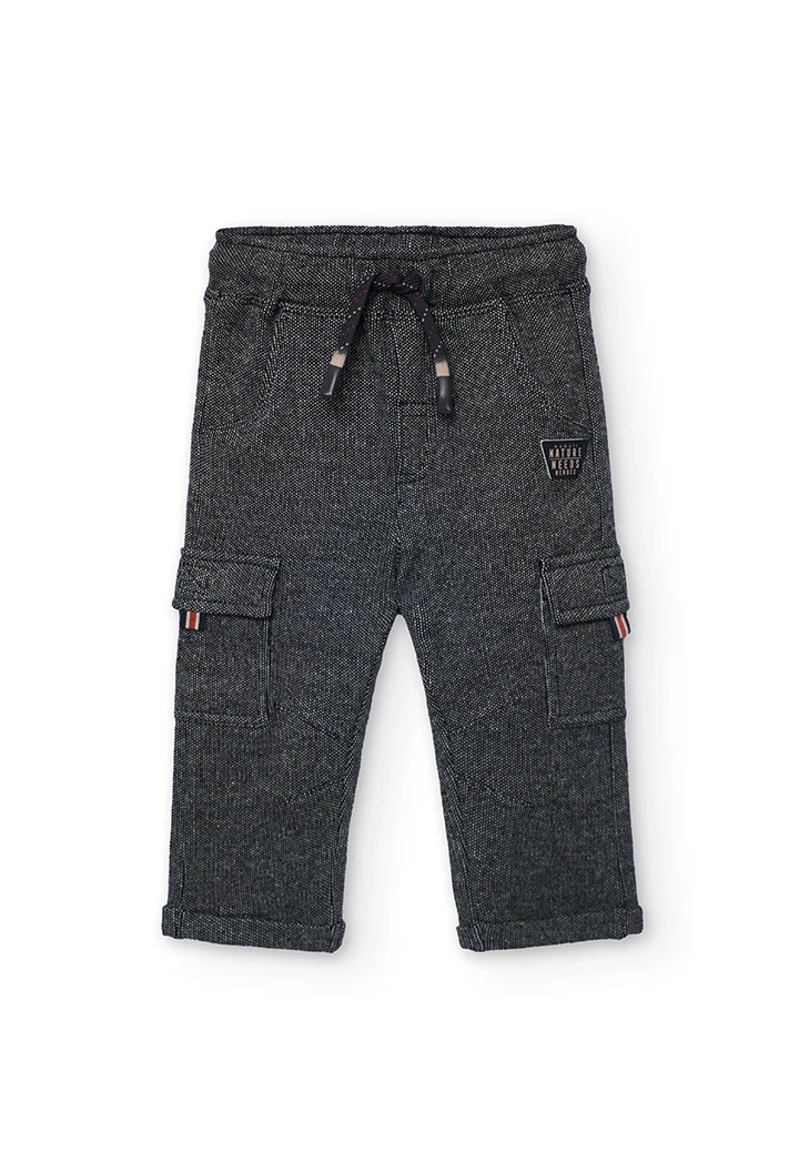 Pantaloni bambino maglia grigio