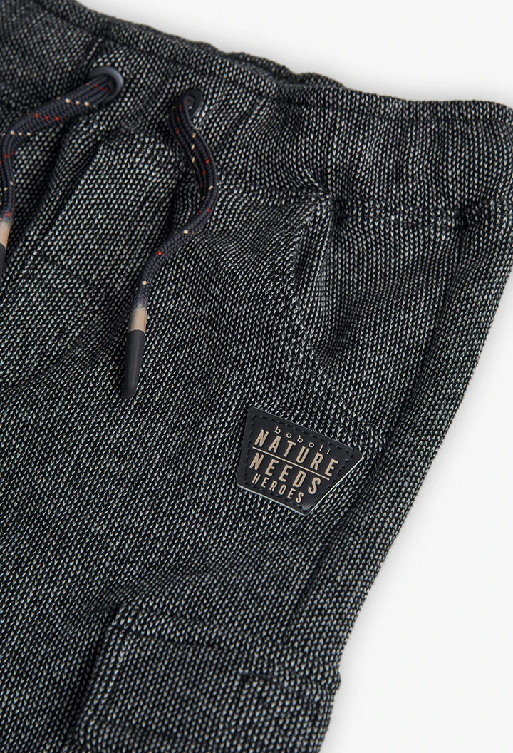 Pantalon garçon maille gris