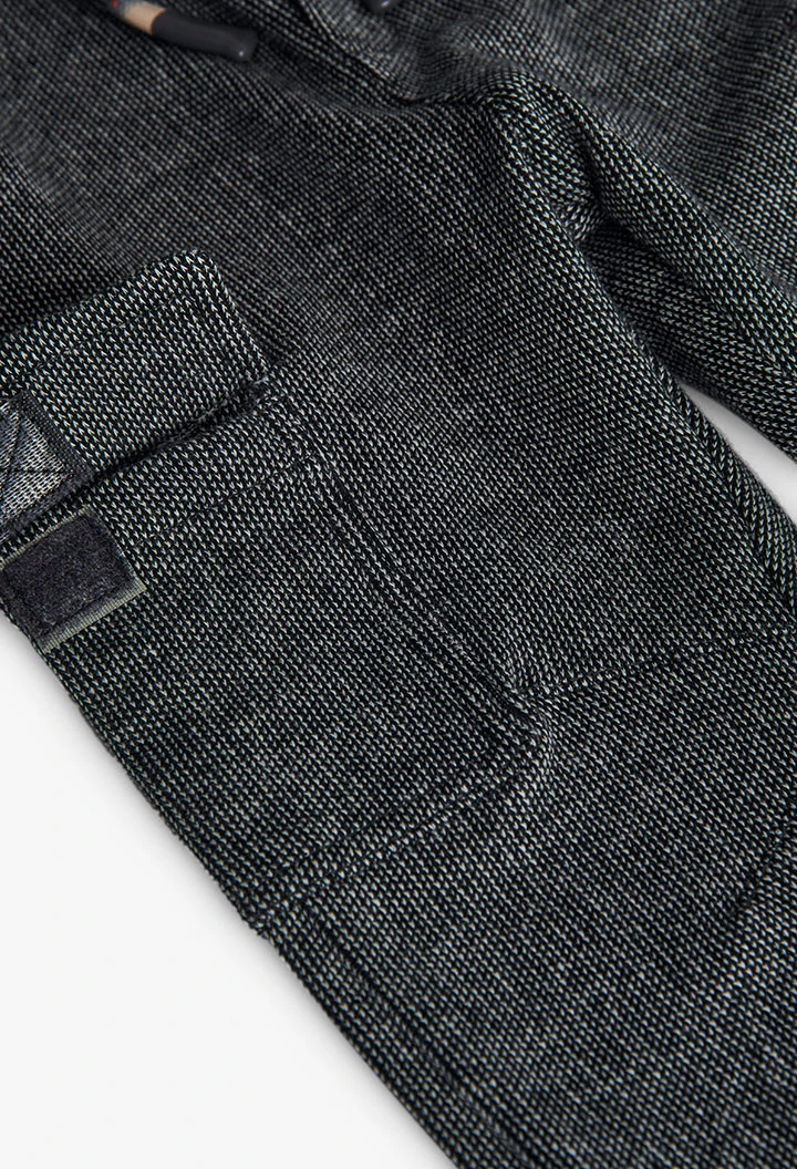 Pantalon garçon maille gris