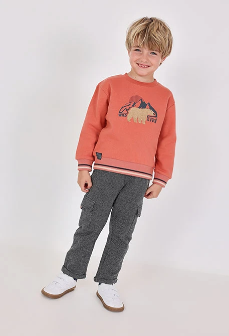 Pantalon garçon maille gris