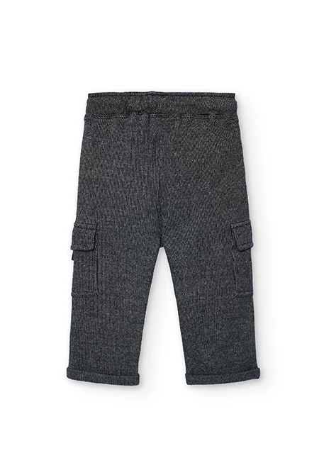 Pantalons infantils de punt gris