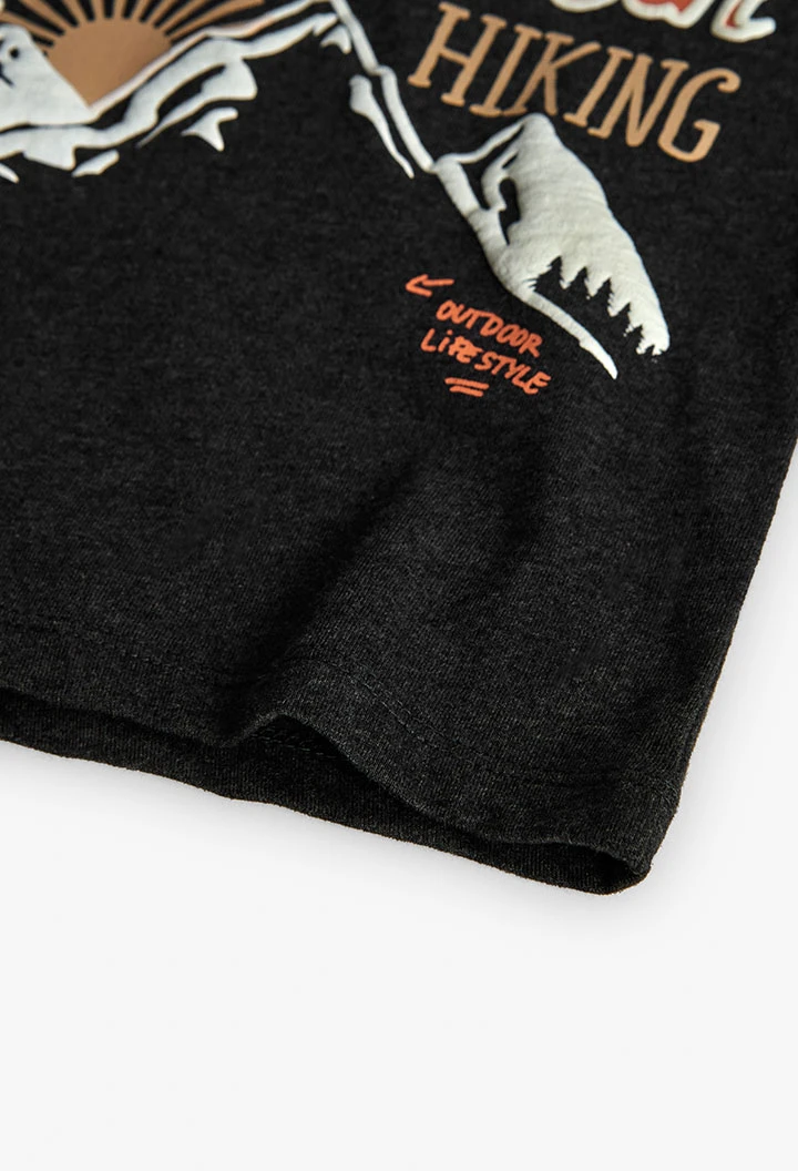 Grey mountain print boy´s T-shirt