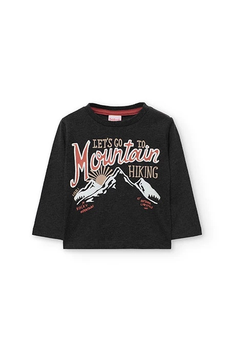 Grey mountain print boy´s T-shirt