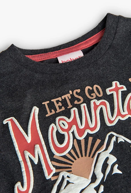 Grey mountain print boy´s T-shirt