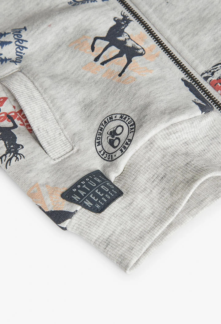 Veste garçon en molleton imprimé