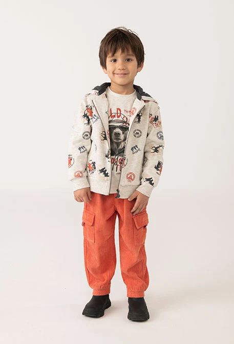 Giacca bambino di pile stampato