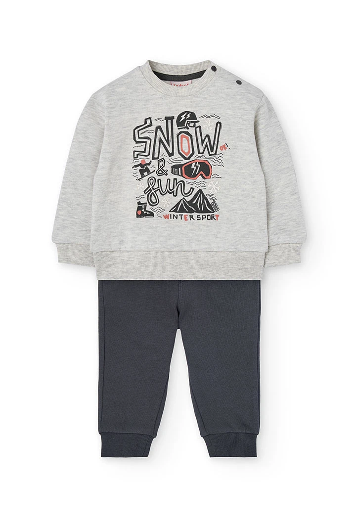 Conjunto menino pelfa ski em cru