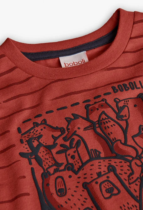 Orange knitted animal boy´s T-shirt