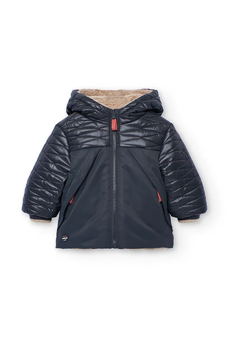Parka nen teixit tècnic reversible gris